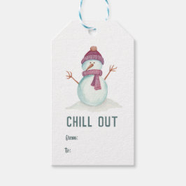 Fun kerst Snowman Cadeaulabel
