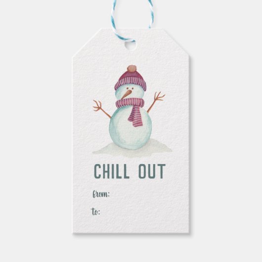 Fun kerst Snowman Cadeaulabel (Voorkant)