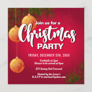 Fun kerst-uitnodiging kaart