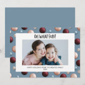 Fun kerst-versieringen feestdagenkaart (Voorkant / Achterkant)