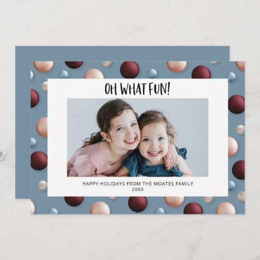 Fun kerst-versieringen feestdagenkaart (Voorkant / Achterkant)