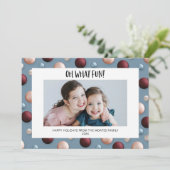 Fun kerst-versieringen feestdagenkaart (Staand voorkant)