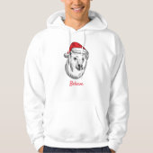 Fun-kerstbeer met een kersthoed hoodie (Voorkant)
