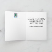 Fun-kerstcactus, groene grens, uw groet kaart (Binnen)