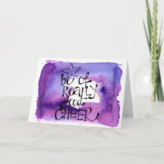 Fun Kerstcitate Waterverf Lettering Feestdagen Kaart (Voorkant)