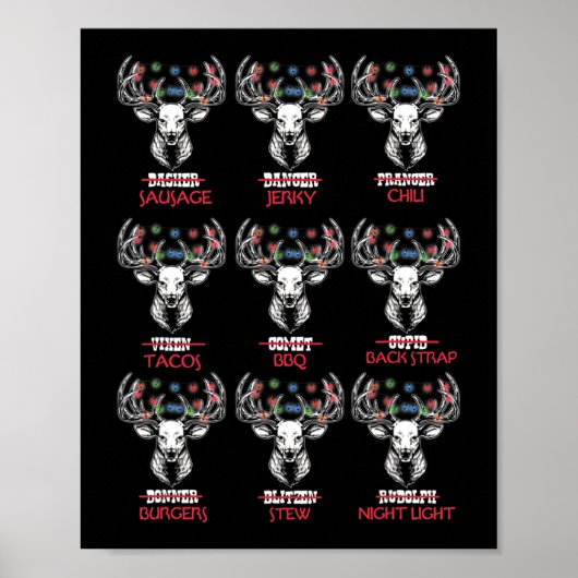 Fun Kerstdeer Bow Hunting Santa Mannen Women Hun Poster (Voorkant)