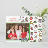 Fun Kerstdoodles Feestdagenkaart (Staand voorkant)