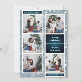 Fun kerstfoto-collage | Snowflake Feestdagenkaart