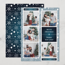 Fun kerstfoto-collage | Snowflake Feestdagenkaart