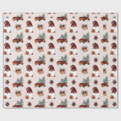 Fun-kerstfoto-illustratie Cadeaupapier (Vlak)