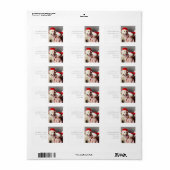 Fun Kerstfoto Modern Minimal Return Address Etiket (Full Sheet)