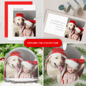 Fun Kerstfoto Modern Minimal Return Address Etiket