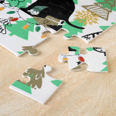 Fun Kerstknuppende hond in het bos Legpuzzel (Zijkant)
