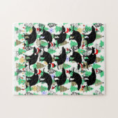 Fun Kerstknuppende hond in het bos Legpuzzel (Horizontaal)