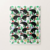 Fun Kerstknuppende hond in het bos Legpuzzel (Verticaal)