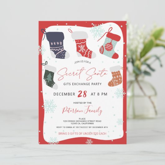 Fun Kerstkoekje geheime kerstfeest Kaart (Staand voorkant)