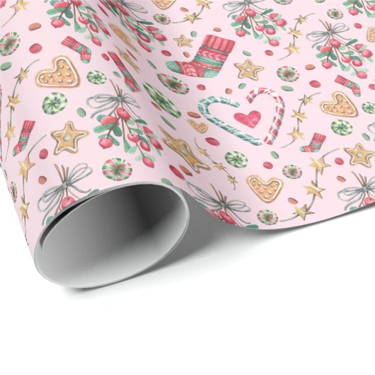 Fun kerstkoekjes en Snoepjes Cadeaupapier (Rol Hoek)
