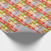 Fun Kerstkoekjesfoto Cadeaupapier (Hoek)