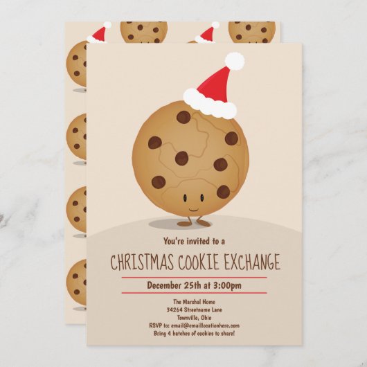 Fun Kerstkoekjesuitwisseling Kaart (Voorkant / Achterkant)