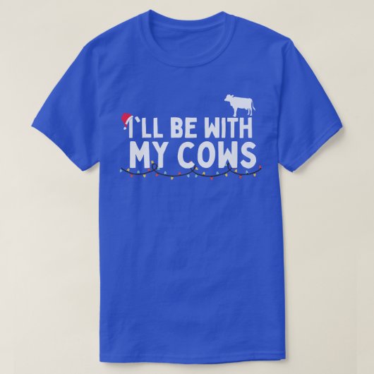 Fun-kerstlampjes voor Koe-overs T-shirt (Design voorkant)