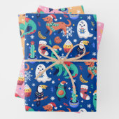 Fun Kerstmis Dinosaur Dog Parrot Avocado Cactus Inpakpapier Vel (In situ)