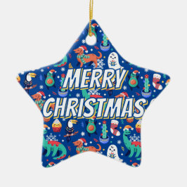 Fun Kerstmis Dinosaur Dog Parrot Avocado Cactus Keramisch Ornament