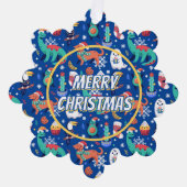 Fun Kerstmis Dinosaur Dog Parrot Avocado Cactus Ornament Kaart (Voorkant)