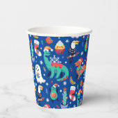 Fun Kerstmis Dinosaur Dog Parrot Avocado Cactus Papieren Bekers (Achterkant)