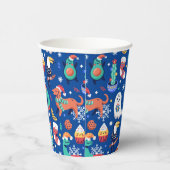 Fun Kerstmis Dinosaur Dog Parrot Avocado Cactus Papieren Bekers (Rechts)