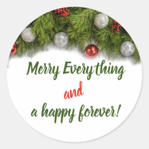 Fun Kerstmis en nieuwjaar Positieve prijsindiening Ronde Sticker