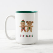 Fun Kerstmis Gezegde krijgt een uitgelekte feestda Tweekleurige Koffiemok (Links)