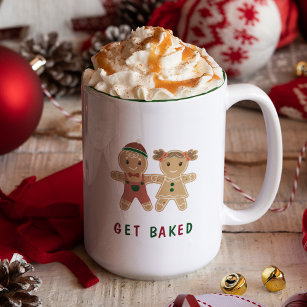 Fun Kerstmis Gezegde krijgt een uitgelekte feestda Tweekleurige Koffiemok
