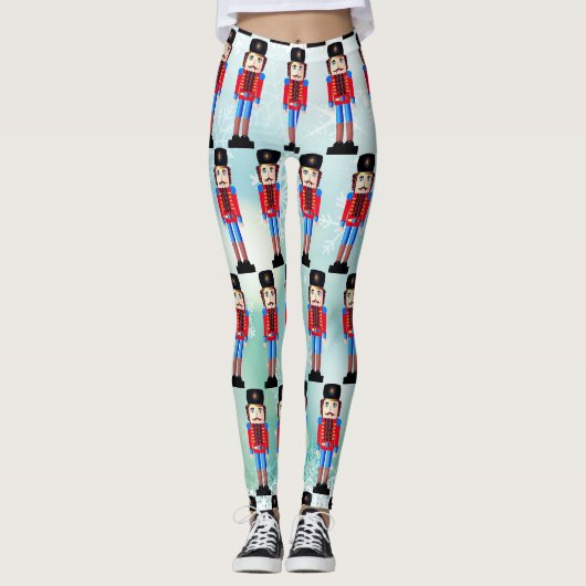 Fun Kerstmis Nutcracker Pattern Leggings (Voorkant)