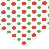 Fun-kerstrood en pijngroene pooldots korte tafelloper (Hoek)