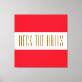 Fun Kerstrood wit DECT DE HALLSES Stripes Canvas Afdruk (Voorkant)