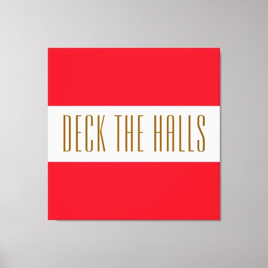 Fun Kerstrood wit DECT DE HALLSES Stripes Canvas Afdruk (Voorkant)