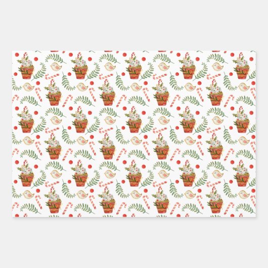 Fun KerstSweets Voedselpatroonbeoordeling Inpakpapier Vel (Voorkant 3)