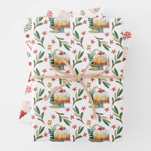 Fun KerstSweets Voedselpatroonbeoordeling Inpakpapier Vel (In situ)