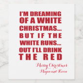 FUN kerstwijnfles, gepersonaliseerd etiket (Enkel label)