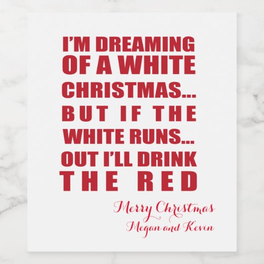 FUN kerstwijnfles, gepersonaliseerd etiket (Enkel label)