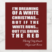 FUN kerstwijnfles, gepersonaliseerd etiket (Enkel label)