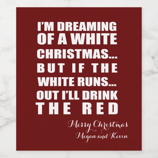 FUN kerstwijnfles, gepersonaliseerd etiket (Enkel label)