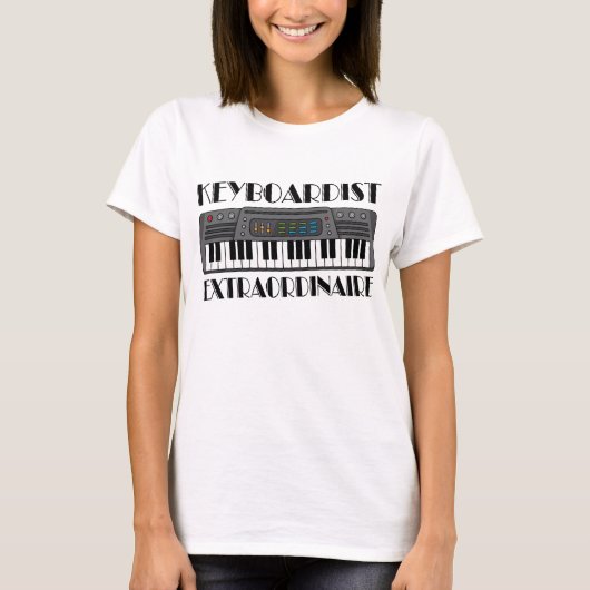 Fun Keyboardist Extraordinaire Music Gift T-shirt (Voorkant)