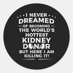 Fun Kidney Donor Art Mannen Vrouwen Nierziekte Awa Ronde Sticker