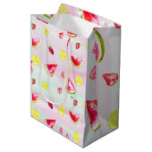 Fun Kids Birthday Watermelon Lemon Tissue Paper Medium Cadeauzakje (Voorkant Gekanteld)