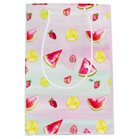 Fun Kids Birthday Watermelon Lemon Tissue Paper Medium Cadeauzakje (Voorkant)