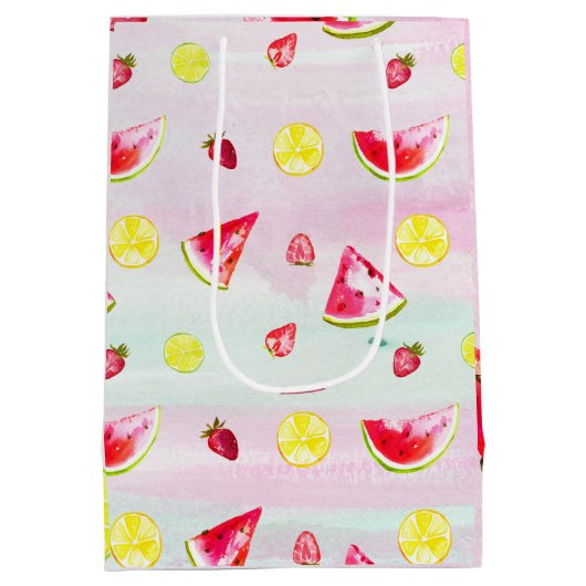 Fun Kids Birthday Watermelon Lemon Tissue Paper Medium Cadeauzakje (Achterkant)