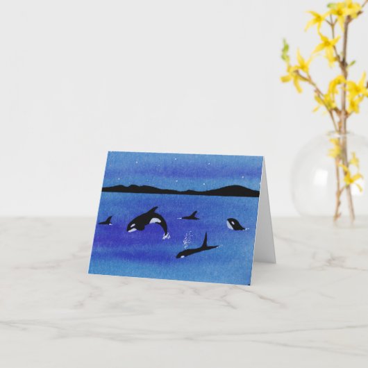 Fun Killer Whales Kaart (Gele Bloem)