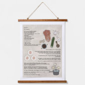 Fun Kimchi Dumpling Recipe Korean Food Hangend Wandkleed (Voorkant 2)