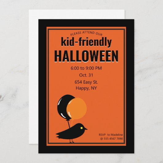 Fun Kind-Friendly Halloween Party Bargain Value Kaart (Voorkant / Achterkant)
